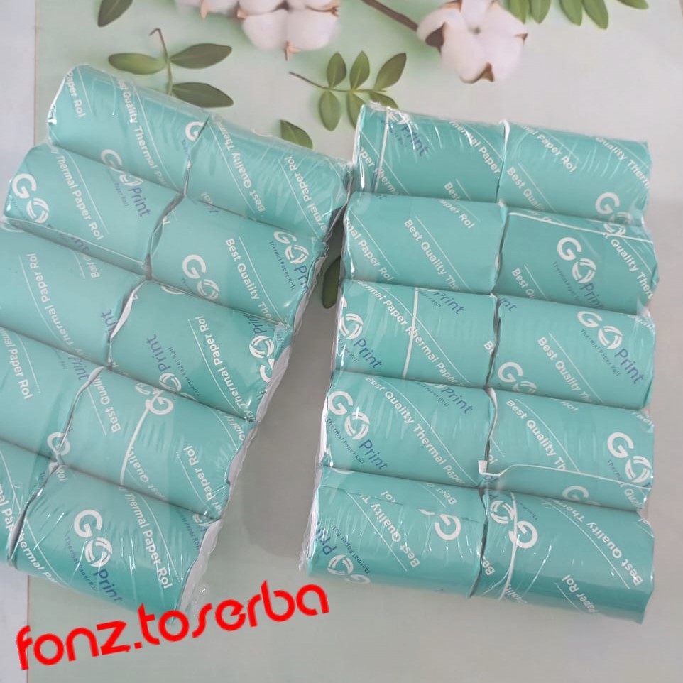 

KERTAS THERMAL 58x40 mm isi 10roll MERK GO, STRUK KASIR, STRUK BELANJA
