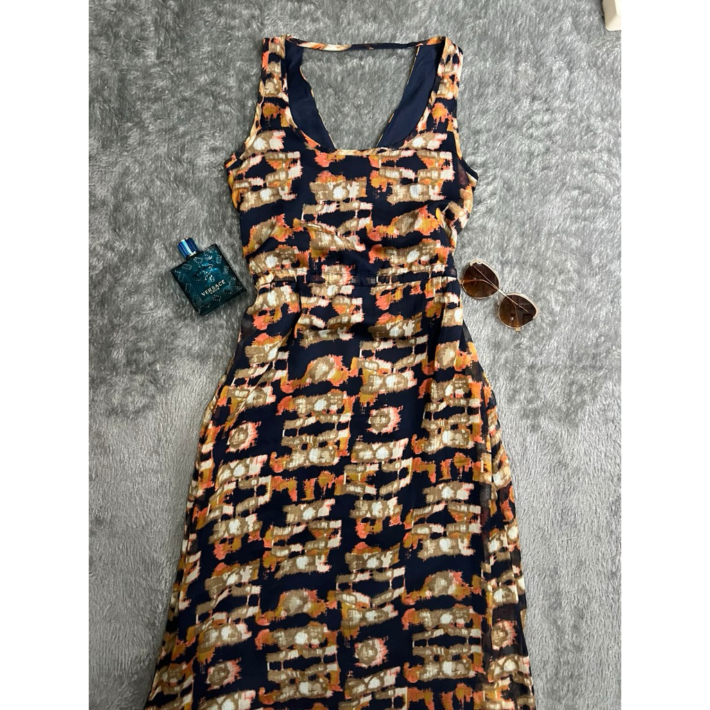 Dress Korea Hitam Orange (C15)