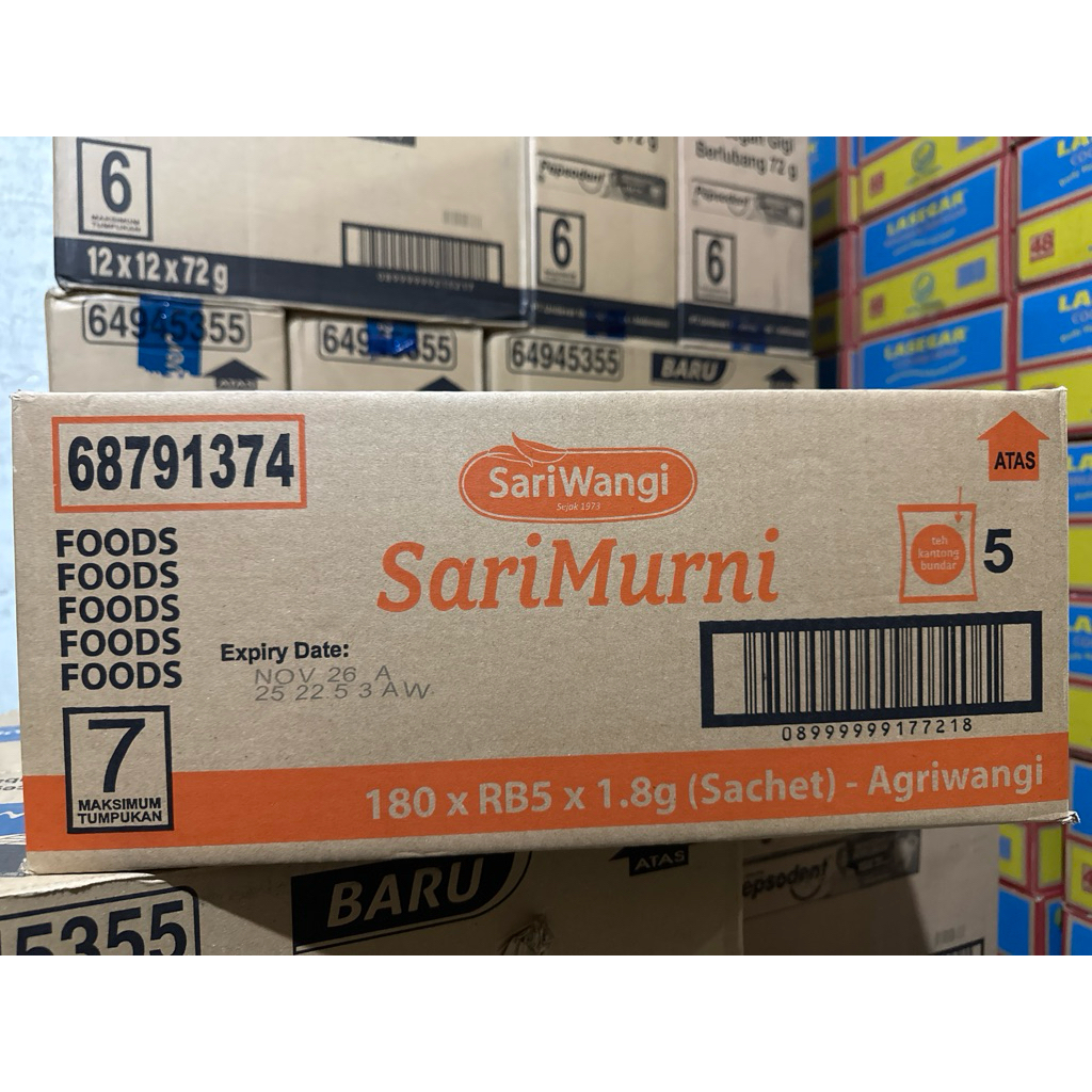 

Teh Sari Murni 1,8g @ 180 bks / 1 dus