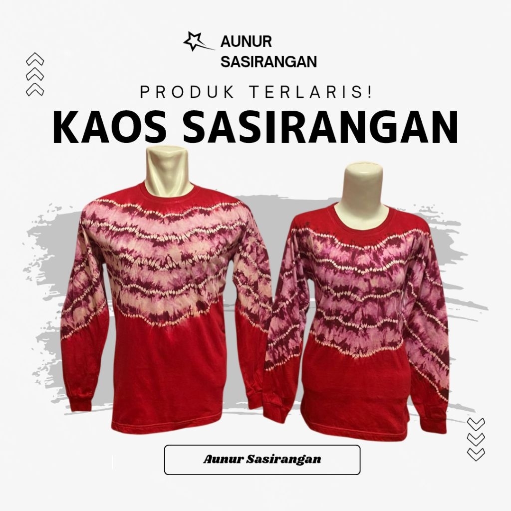 KAOS SASIRANGAN Lengan Panjang Bahan COTTON COMBED Pria & Wanita