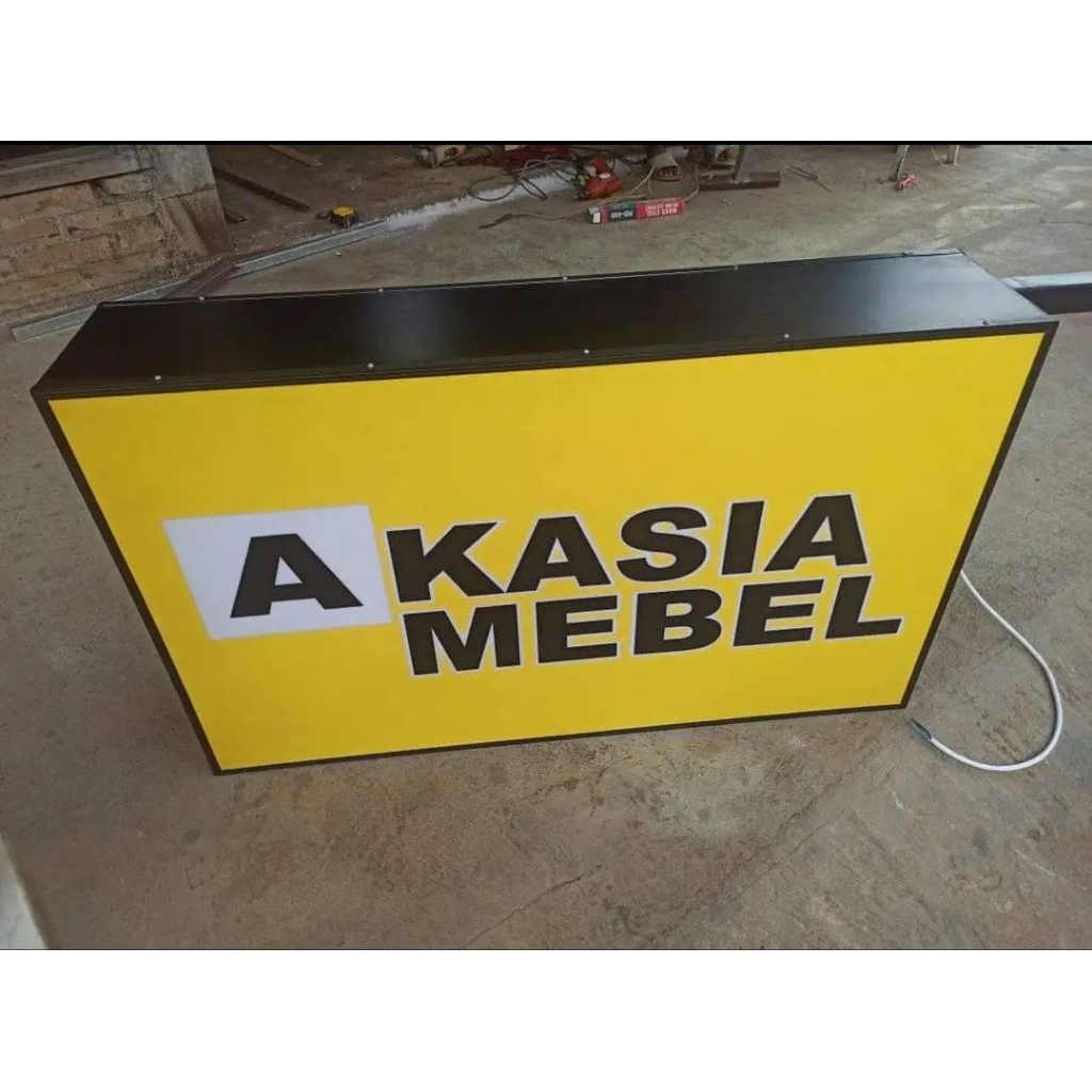 Neon Box kokoh kuat premium – Papan Nama Toko LED Akrilik & Besi