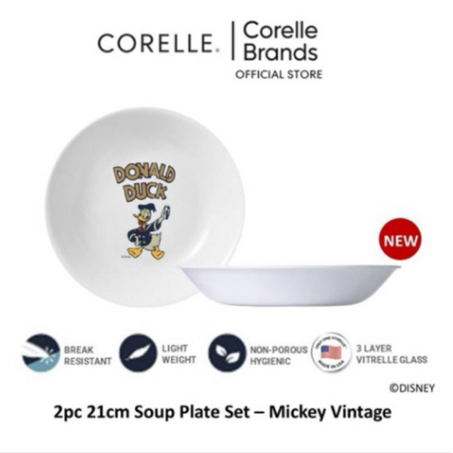donald corelle soup plate / disney corelle bowl