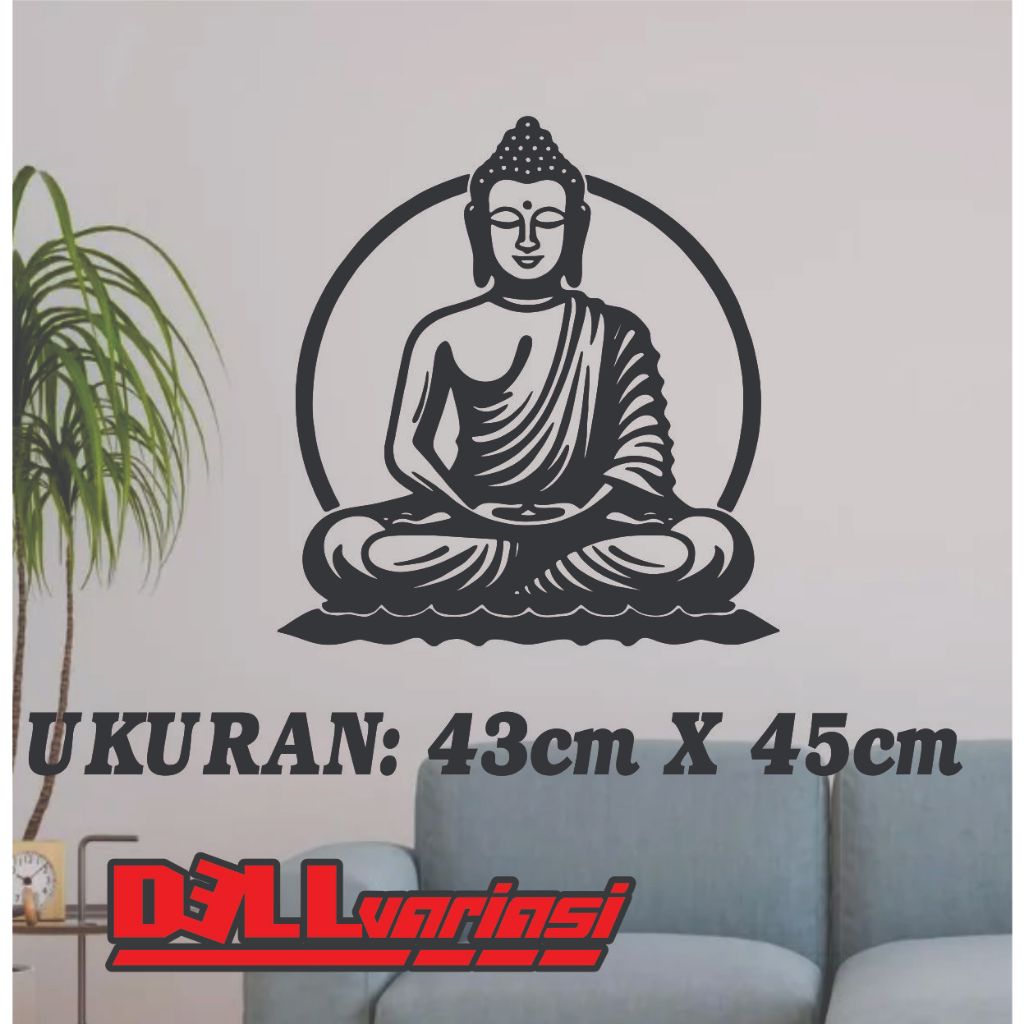 stiker dekorasi ruang tamu wall stiker buddha stiker dinding budha sticker agama buddha wall sticker