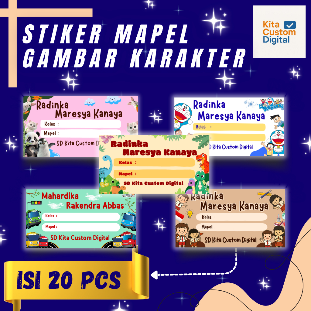 

Stiker Mapel Gambar Karakter - Mudah Ditulisi dengan Pulpen
