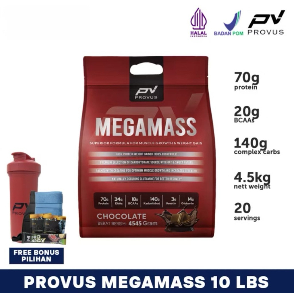 PROVUS Megamass 10 lbs (4.5 kg) Susu Mass Gainer - Mega Mass Bulking