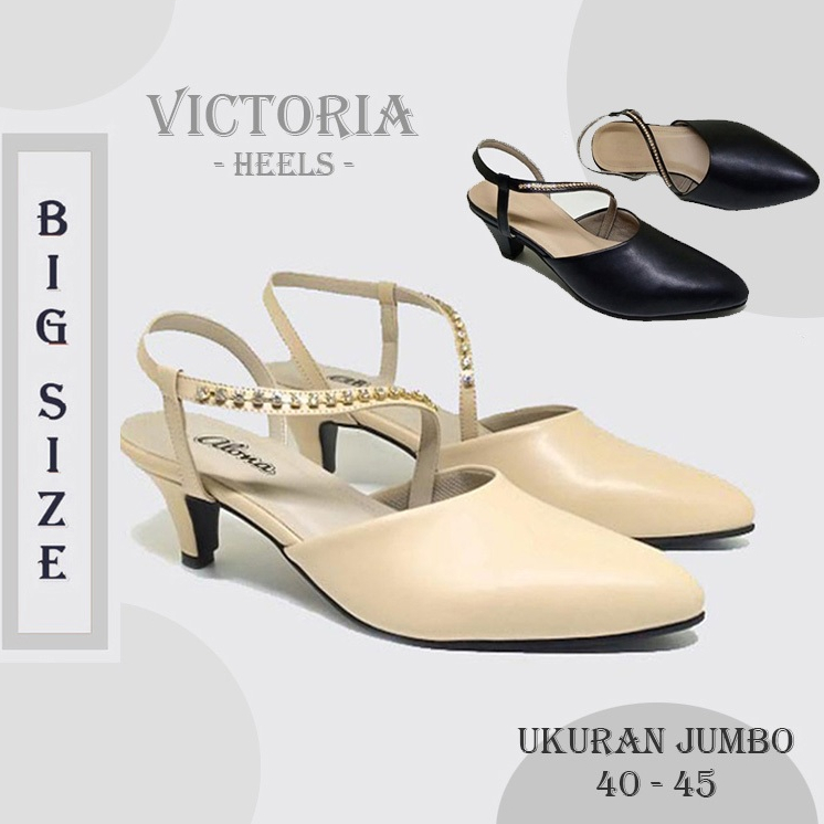 AL-ONNA Heels BIG SIZE 41-42-43-44-45 Sandal Pesta wanita Kondangan Sepatu Pesta Modis Cantik JUMBO