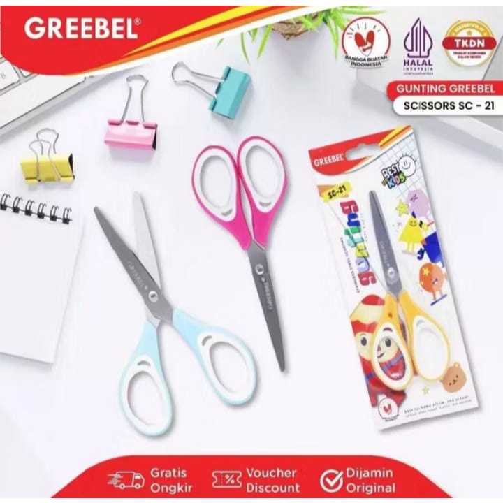 

( 1 BIJI ) GREEBEL Gunting Scissor Karakter Lucu (SC- 21) / Gunting Sekolah Mini Stainless Anti Karat Nyaman Digunakan