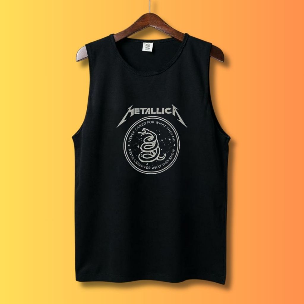 Kaos Singlet Lekbong  Tank Top Katun  Sleveless kaos band metallica t-shirt tanpa lengan