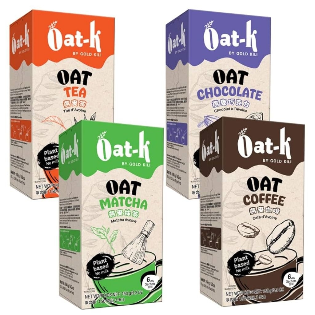 

OAT-K by Gold Kili Cereal Oat Plant Based - Oat K - OatK MATCHA / CHOCOLATE / COFFEE / TEA