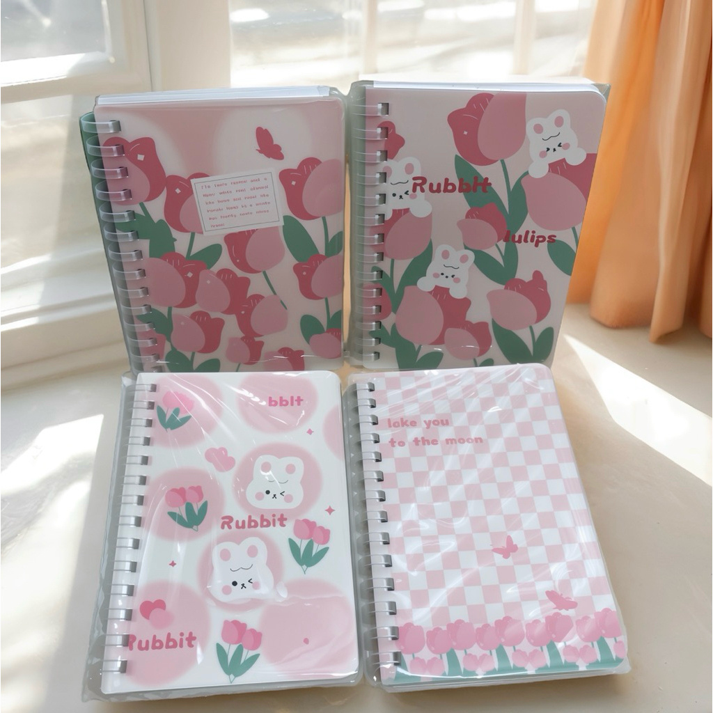 

NoteBook Buku Catatan Aesthetic Bentuk Motif Bunga-Bunga 70Lbr| Buku Diary Mini Portable