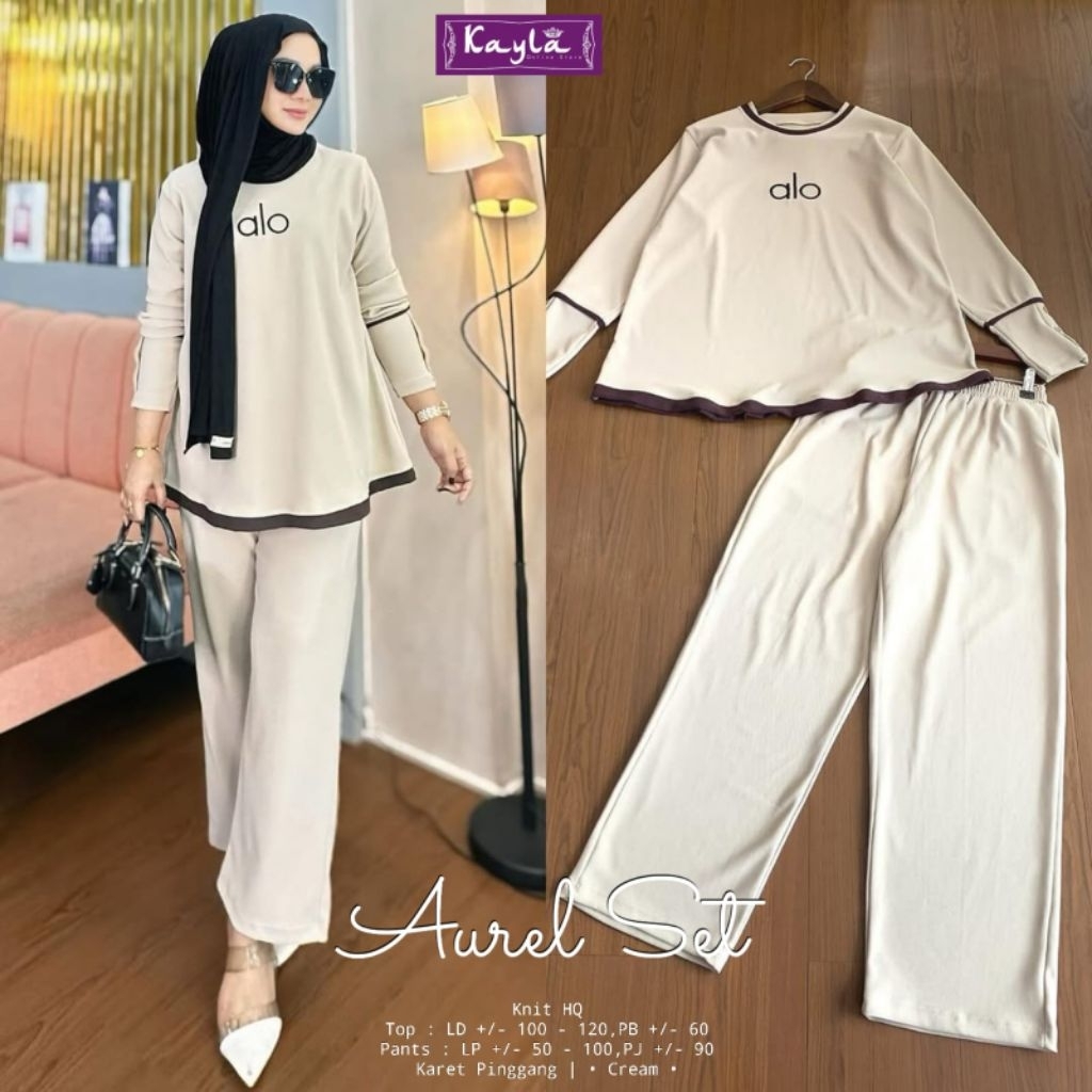 Kayla - Aurel Set Celana Wanita • Knit HQ Karet Pinggang