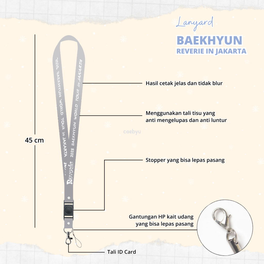 

READY STOCK Lanyard BAEKHYUN REVERIE in Jakarta Kpop exo exo-l exol exo l Konser JKT Indonesia INA K-Pop Tali Gantungan HP PC ID Card Cahol Card Holder