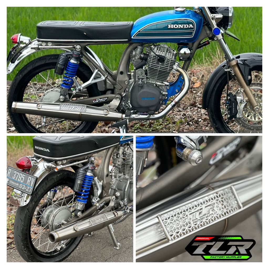 Knalpot 125J US 100% Original TLR factory mufler Stainles standar racing honda cb 125 j t use plor b