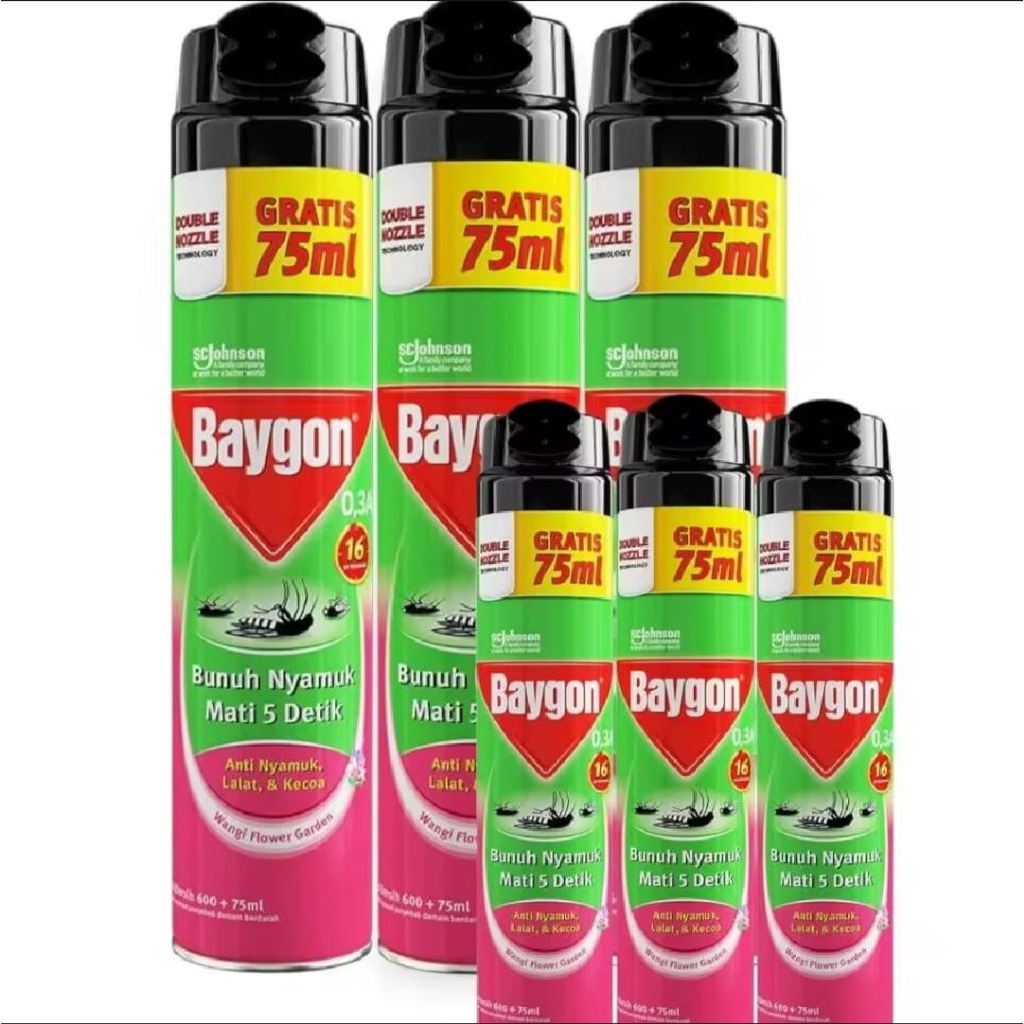 Termurah BAYGON AEROSOL 600ML + 75ML SPRAY PROMO SUPER HEMAT / OBAT