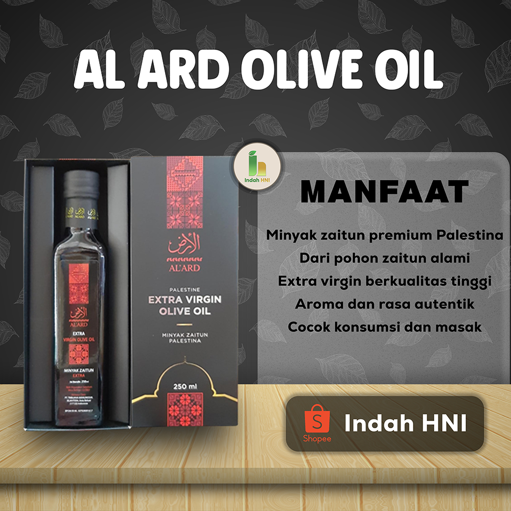 AL ARD OLIVE OIL HNI HPAI – Minyak Zaitun Murni Extra Virgin Asli Palestina | Premium Quality | 250m