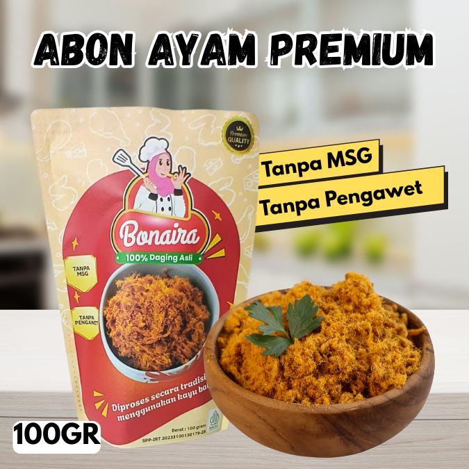 

Abon Ayam Tanpa MSG Dan Tanpa Pengawet 100% daging fresh 100 gram
