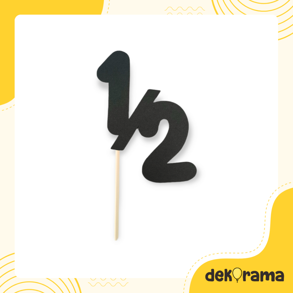 Cake Topper Custom Angka 1/2
