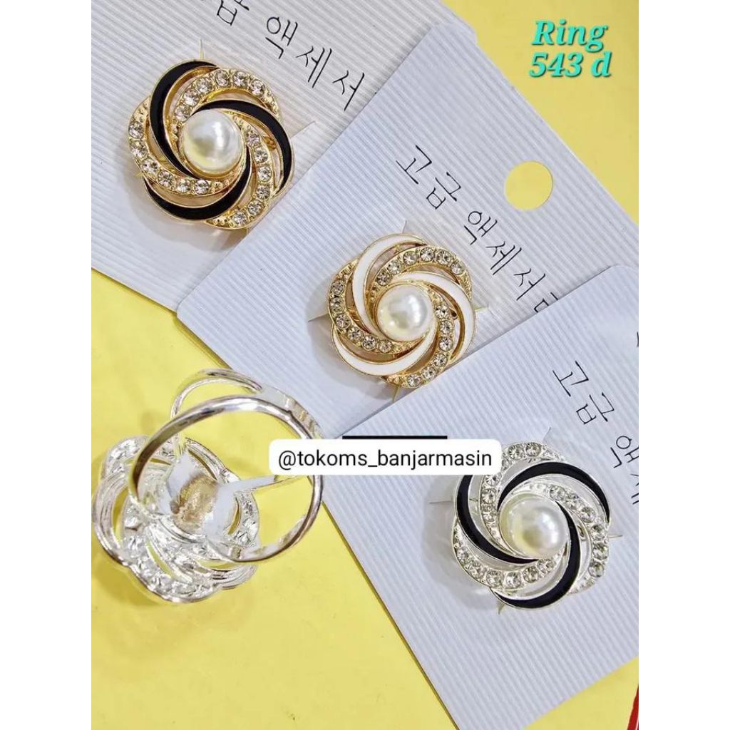 Bros/Pin Hijab Mutiara motif Bunga uk Besar (model ring)