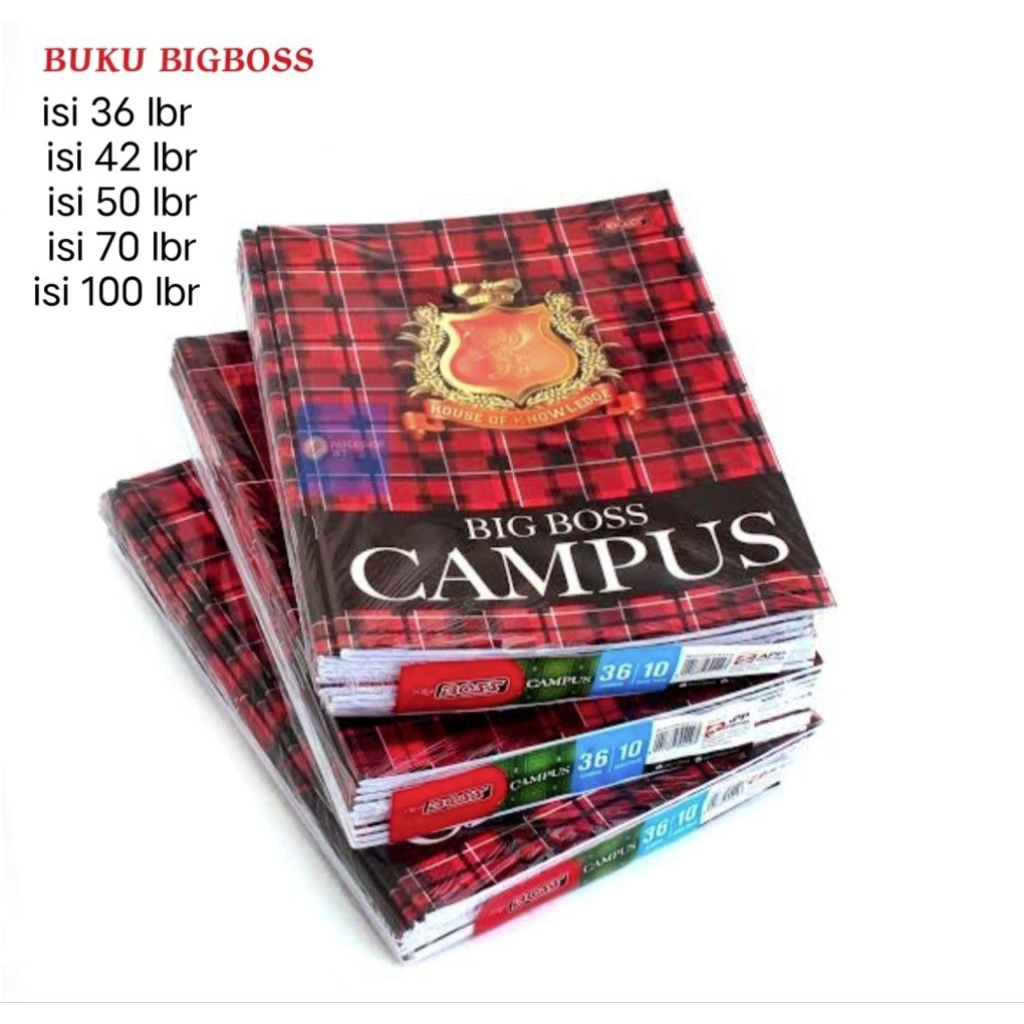 

Buku Tulis Bigboss Campus 50 Lembar Boxy ( 18 X 25 cm ) / Bks ( 10 Pcs )