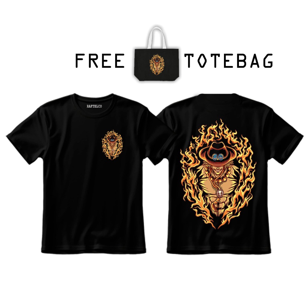KAOS ACE - KAOS PORTGAS D ACE - TSHIRT ONE PIECE - KAOS ONE PIECE - KAOS ANIME