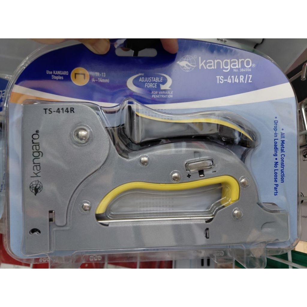 

Stapler Staples Tembak Guntacker Merk Kangaro Tipe TS414R Stapler Besar Untuk Spanduk dll