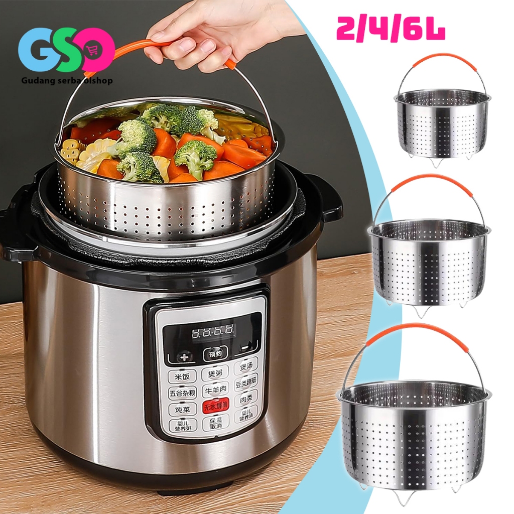 Keranjang Steamer Stainless Steel 2 4 6 Liter Tebal untuk Panci Tatakan Kukusan Nasi Kukusan Basket