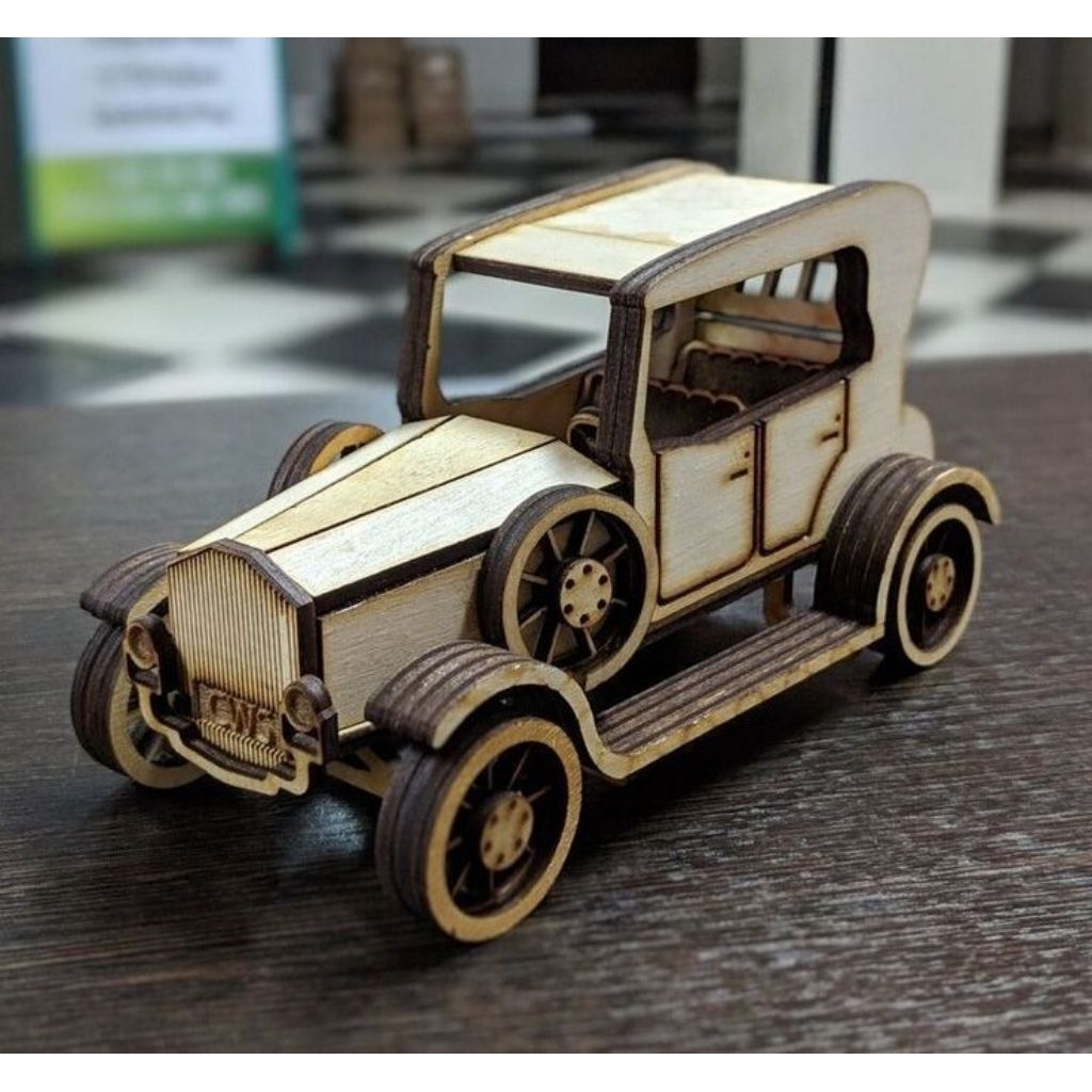 model miniatur mobil klasik puzzle