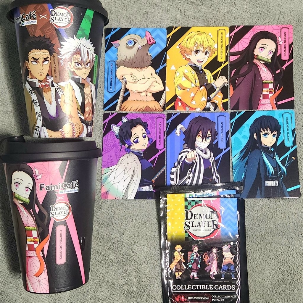 Demon Slayer Reusable Cup / Collectible Card [ PhotoCard ] - Official from Demon Slayer x FamilyMart