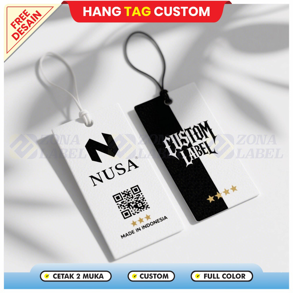 

( FREE DESAIN ) Hangtag Custom Tebal 700 gsm / Hang Tag Custom / Label Hang Tag Premium