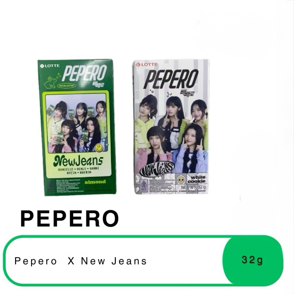 

Lotte Pepero New Jeans Rasa Almond / White Cookie 32g