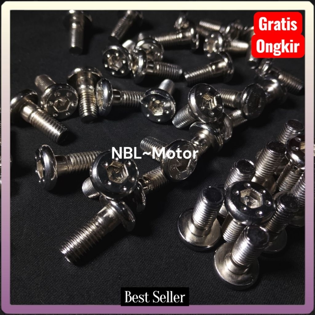 baut body honda L stainless ,baut body L motor honda