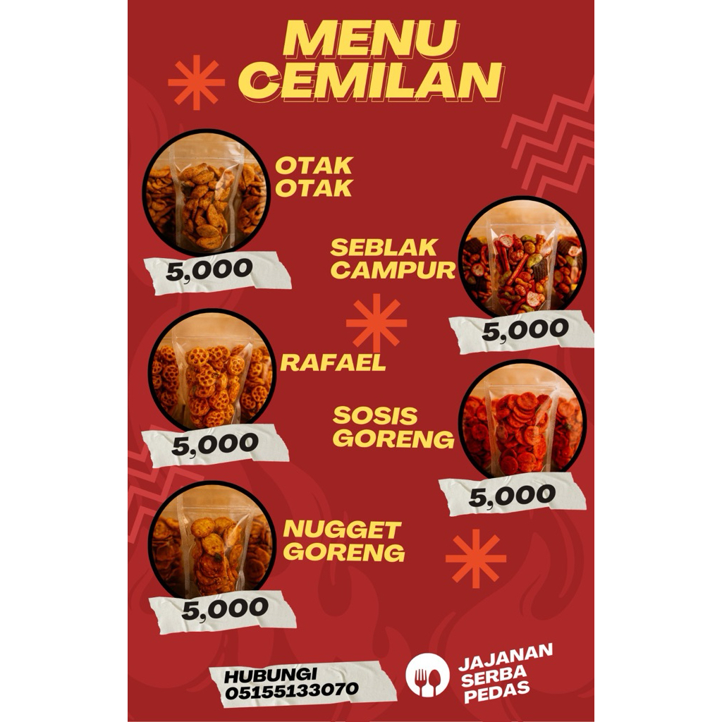 

kerupuk Serba pedas berat 50-60gram/bungkus