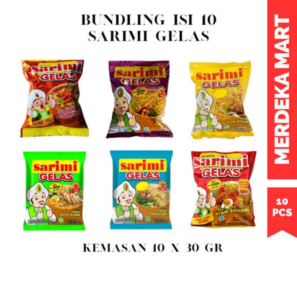

Sarimi Gelas All Variant 30g 1 Renceng Isi 10 Pcs