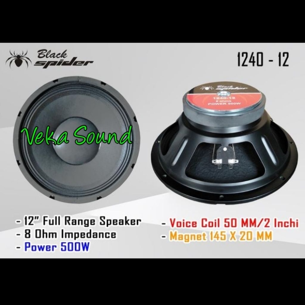 Speaker 12 Inch Black Spider BS 1240 BS1240 Karakter Mid Low 600 Watt