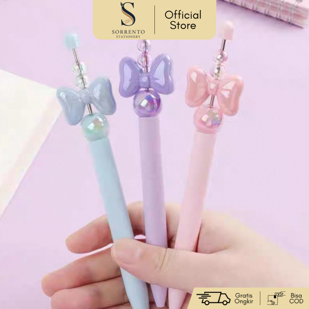 

Pen Pita Mutiara Beads - Pulpen Mekanik Pita Mutiara Gemas Aesthetic