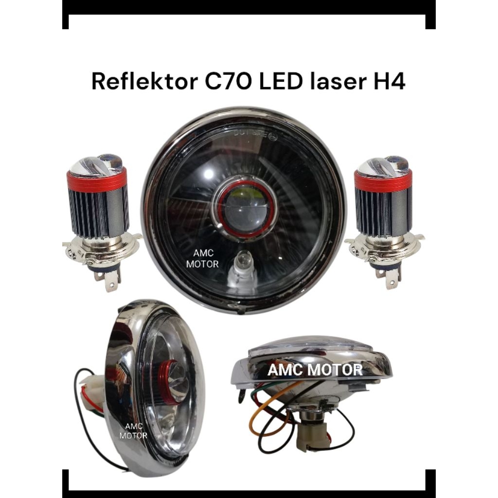 reflektor C70 H4 LED laser biled mini lampu C70 LED H4