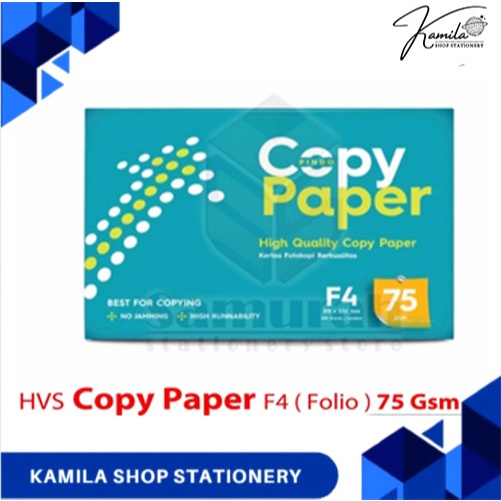

Kertas HVS Copy Paper Folio / F4 75 Gsm isi 500 lembar / 1 Rim HVS CopyPaper F4 75 Gram Kertas Print HVS Putih F4 75gsm
