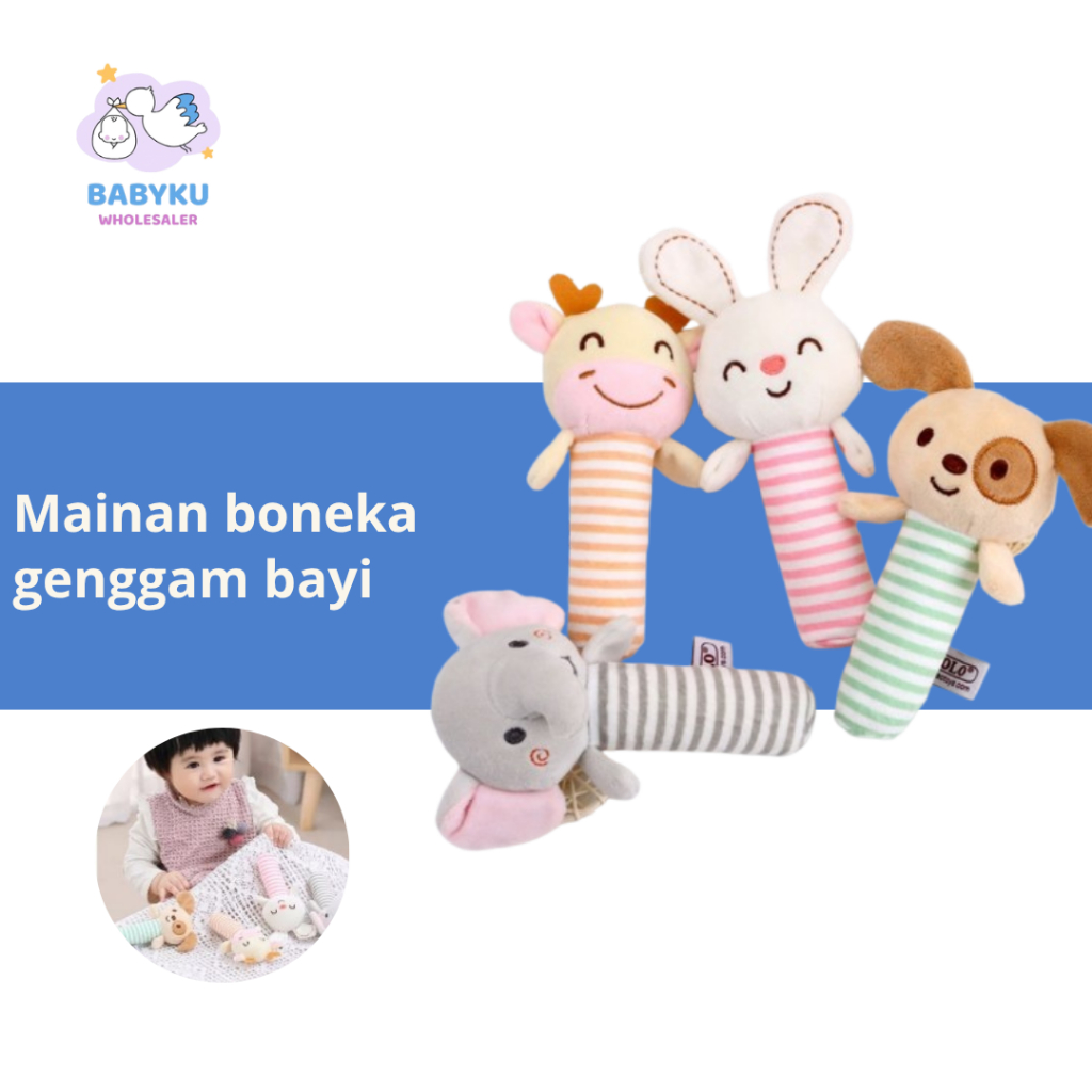 Mainan boneka gantung stroller / Boneka kain bayi / Mainan motorik bayi