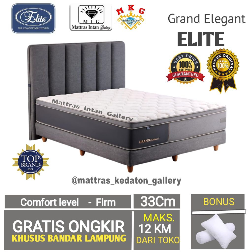 Springbed Elite Grand Elegant T 33Cm - Kasur elite Spring Bed 160 180 Mattras intan Gallery bandar l