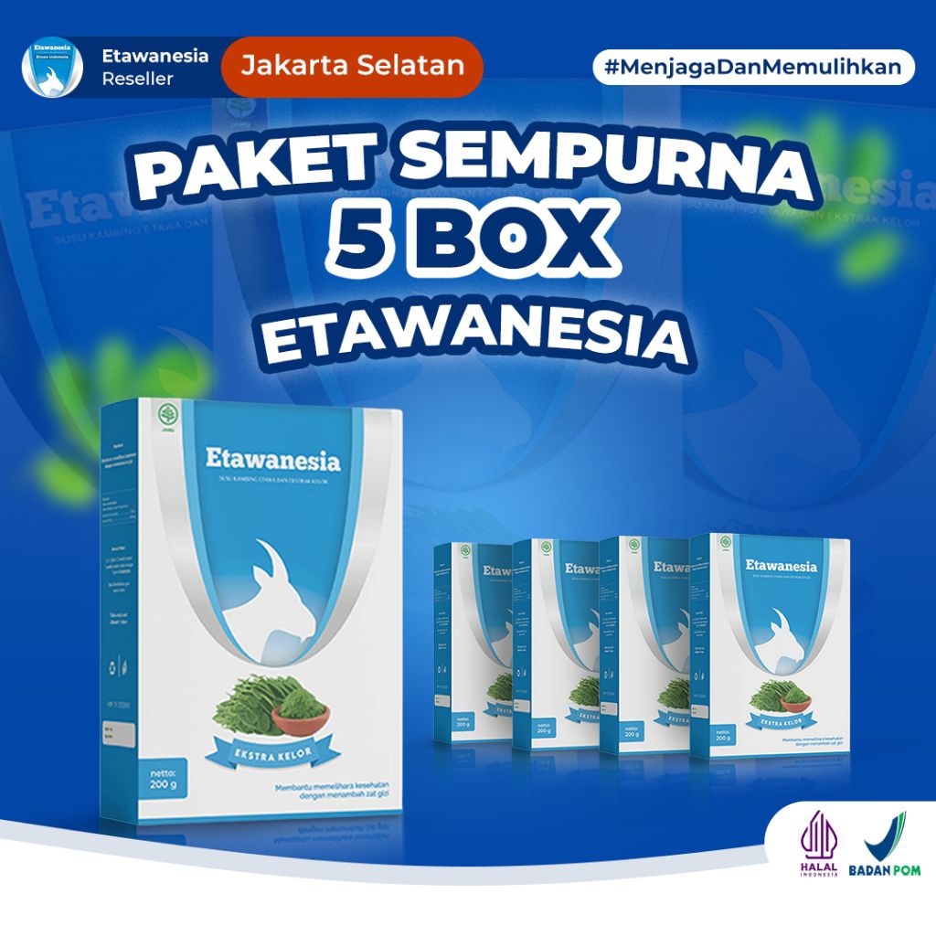 

Paket 5 Box SUSU ETAWANESIA Susu Kambing Etawa + Moringa Tidak Bau Perngus