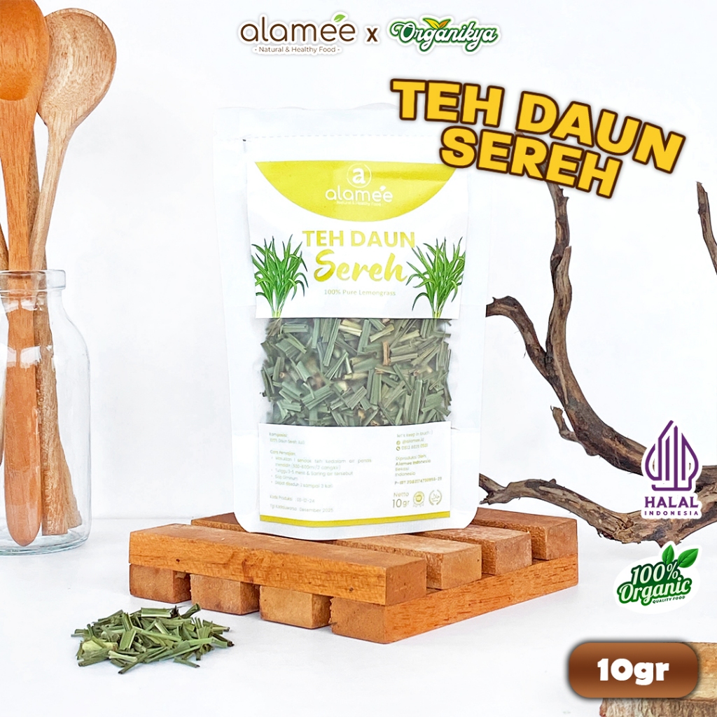 

ALAMEE Lemongrass Leaf Tea Teh Daun Sereh Organik Herbal OrganicKering Dried 10gr organikya