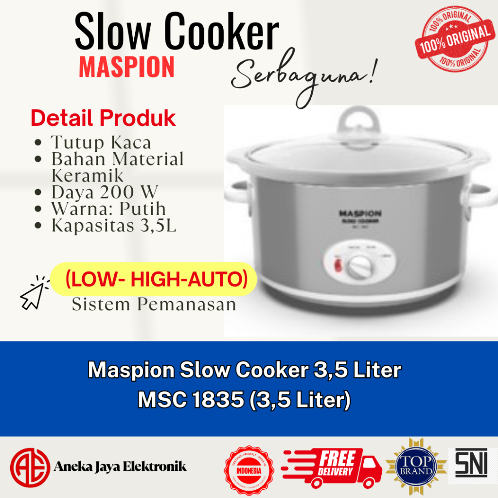 Maspion Slow Cooker 3.5 Liter MSC-1835 (3.5 Liter)
