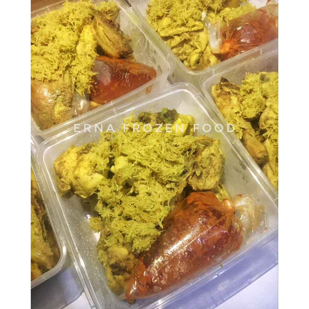 

ayam ungkep serundeng ayam bumbu kuning isi 10 potong uk thinwall 1500 ml FROZEN ada sambal mateng