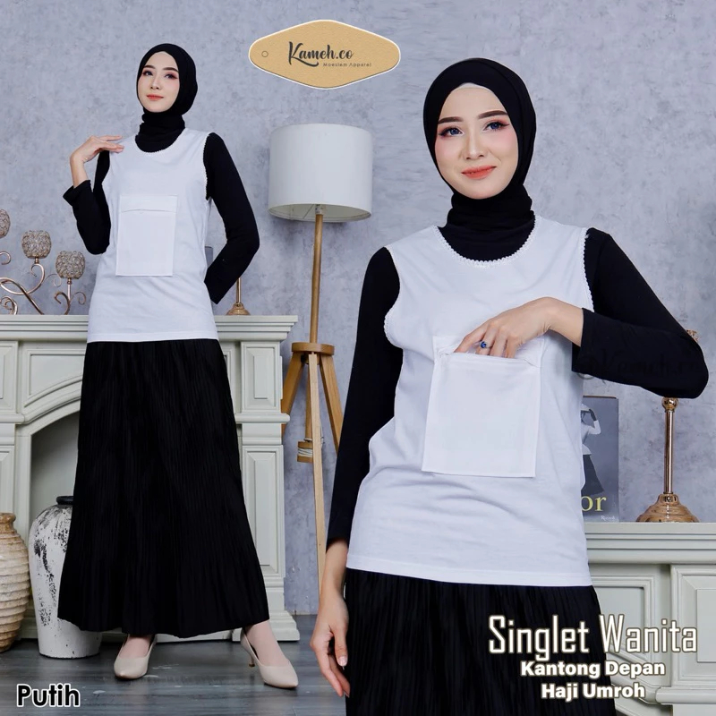 Perlengkapan Umroh Wanita Singlet Kantong Doraemon Exlusive Wanita / Singlet Premium Umroh Wanita