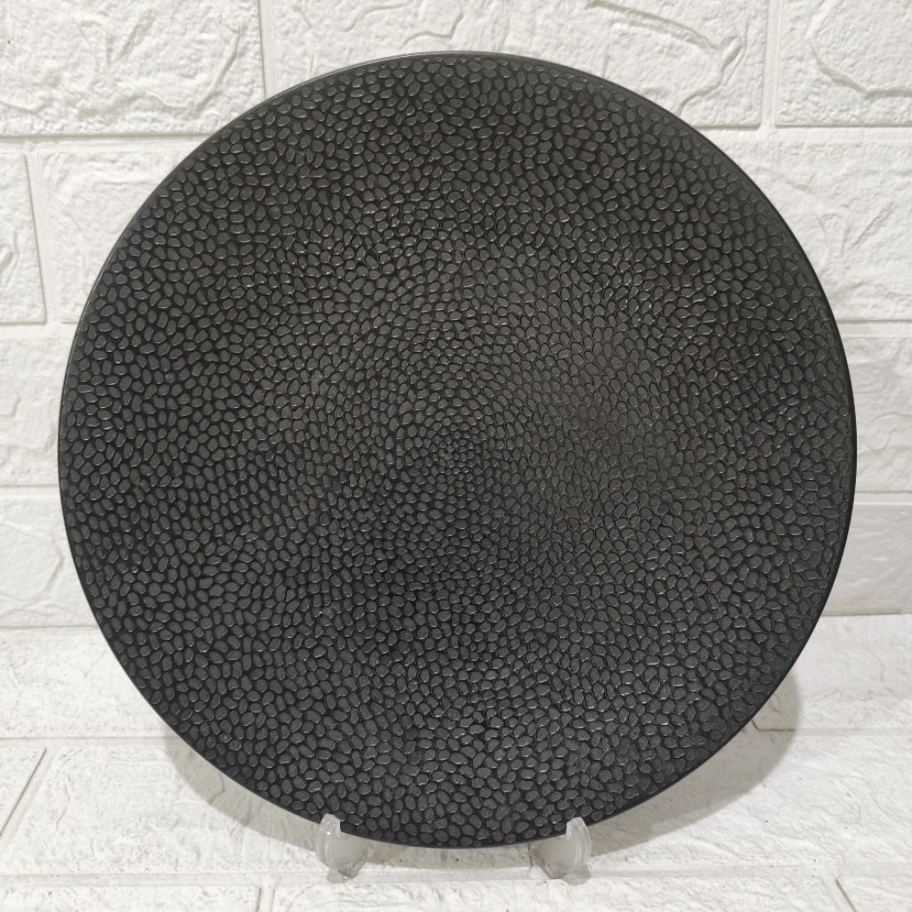 Piring Keramik Dinner Plate Honey Comb Black