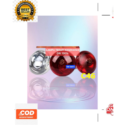 C46 Lampu terapi 100 W infrared ORI 100% PENYEMBUH SEHAT Bohlam Infra RED Merah FISIOTHERAPY Kesehat