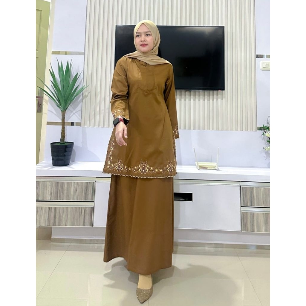 Set Rok Pemda Melayu Bordir Baju Dinas Asn Pemda Bordir Model Kurung Melayu Bahan Toyobo Fodu Origin