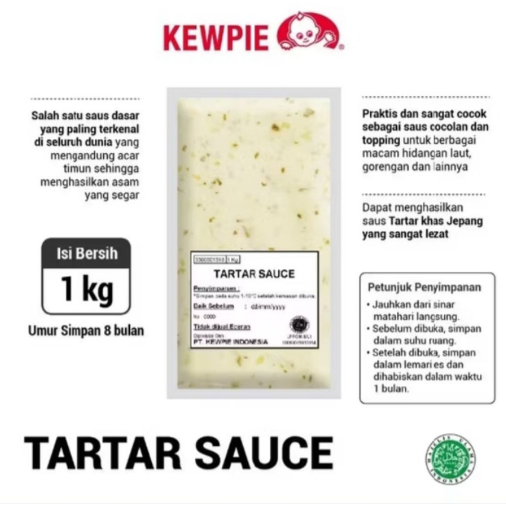 

TarTar Sauce 1 Karton (Isi 6) / Sauce TarTar 1000 x 6 / Karton