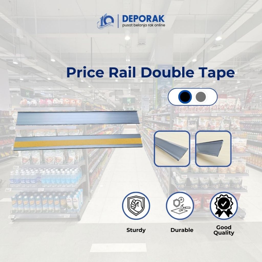 

Price Tag Double Tape / Price Card/ Price Rail Mika UT-5/ Label Harga Rak Toko/ Papan Harga Rak Toko Minimarket Gondola/Lis Harga Minimarket/Tempat Harga Rak Minimarket