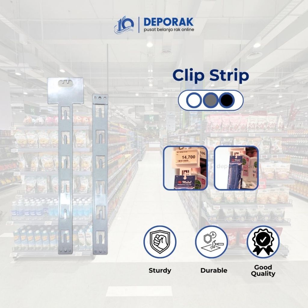 Hook Strip / Sell Strip / Gantungan Makanan Supermarket / Clip Strip Display Makanan / Clip Strip Su
